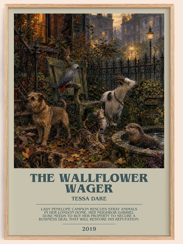The Wallflower Wager bookish book poster by Tessa Dare – framed literary art print
