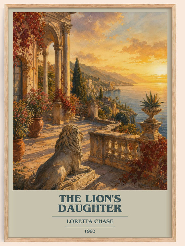 The Lion's Daughter book cover book poster by Loretta Chase – framed literary art print