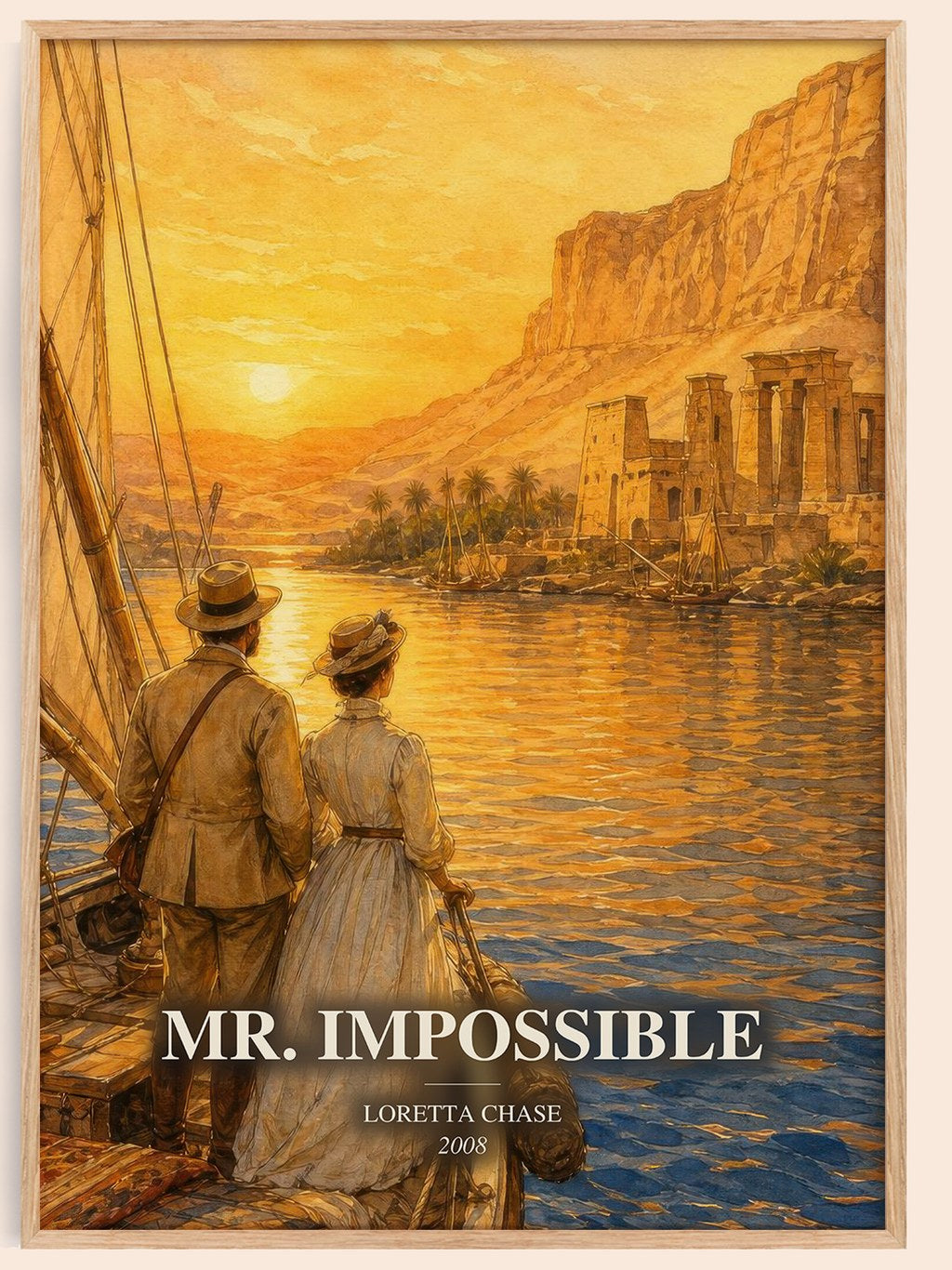 Mr. Impossible watercolour book poster by Loretta Chase – framed literary art print