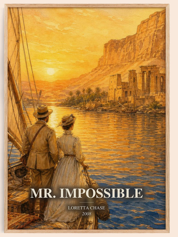 Mr. Impossible watercolour book poster by Loretta Chase – framed literary art print