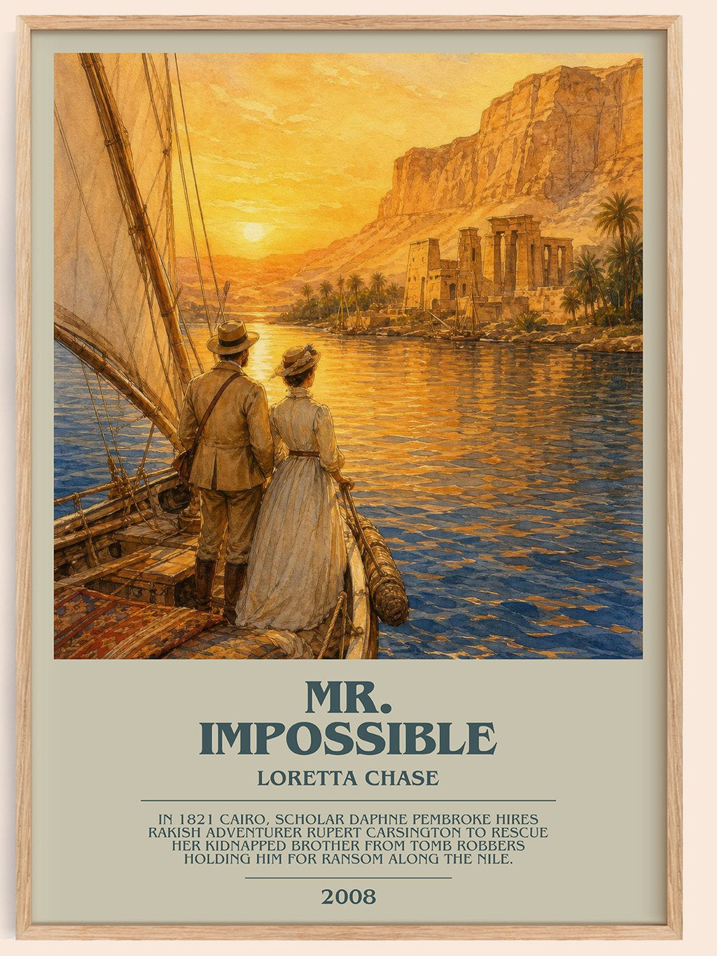 Mr. Impossible bookish book poster by Loretta Chase – framed literary art print