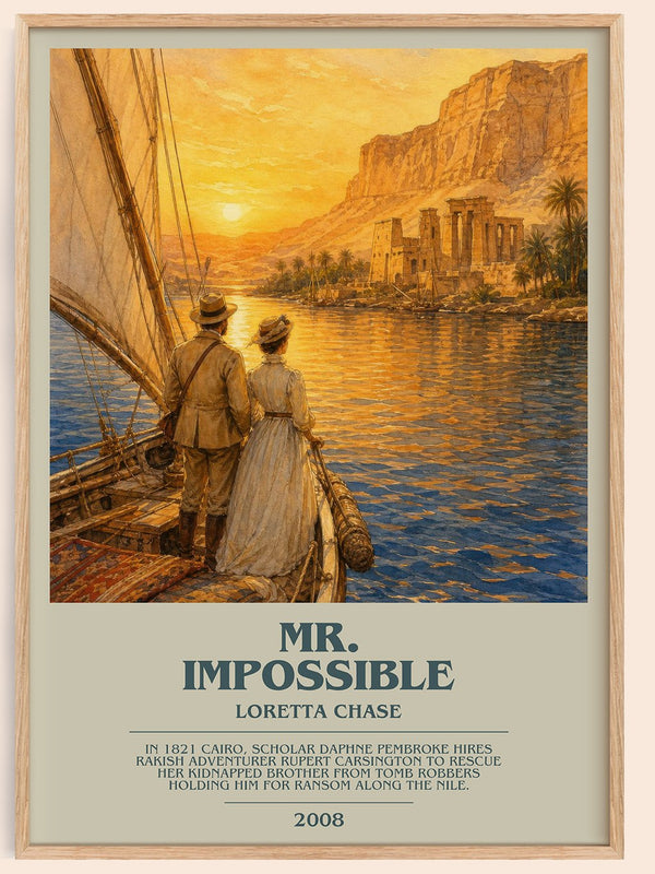 Mr. Impossible bookish book poster by Loretta Chase – framed literary art print