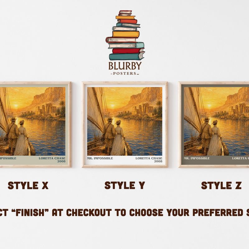 Mr. Impossible literary print in frame leaning in hallway – romance wall art