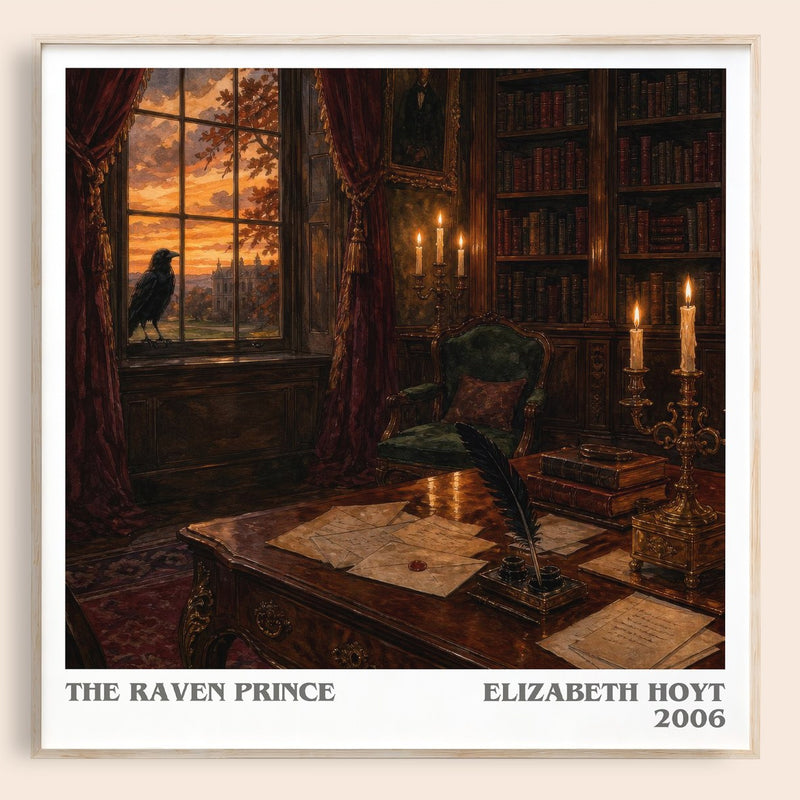 The Raven Prince literary book poster by Elizabeth Hoyt – framed literary art print