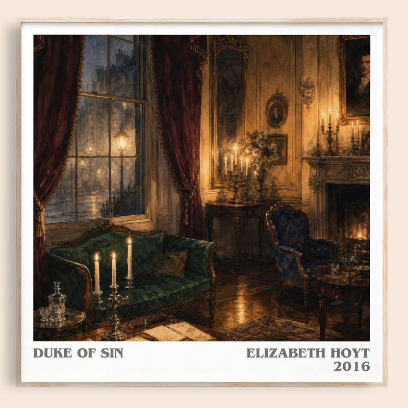 Duke of Sin literary book poster by Elizabeth Hoyt – framed literary art print