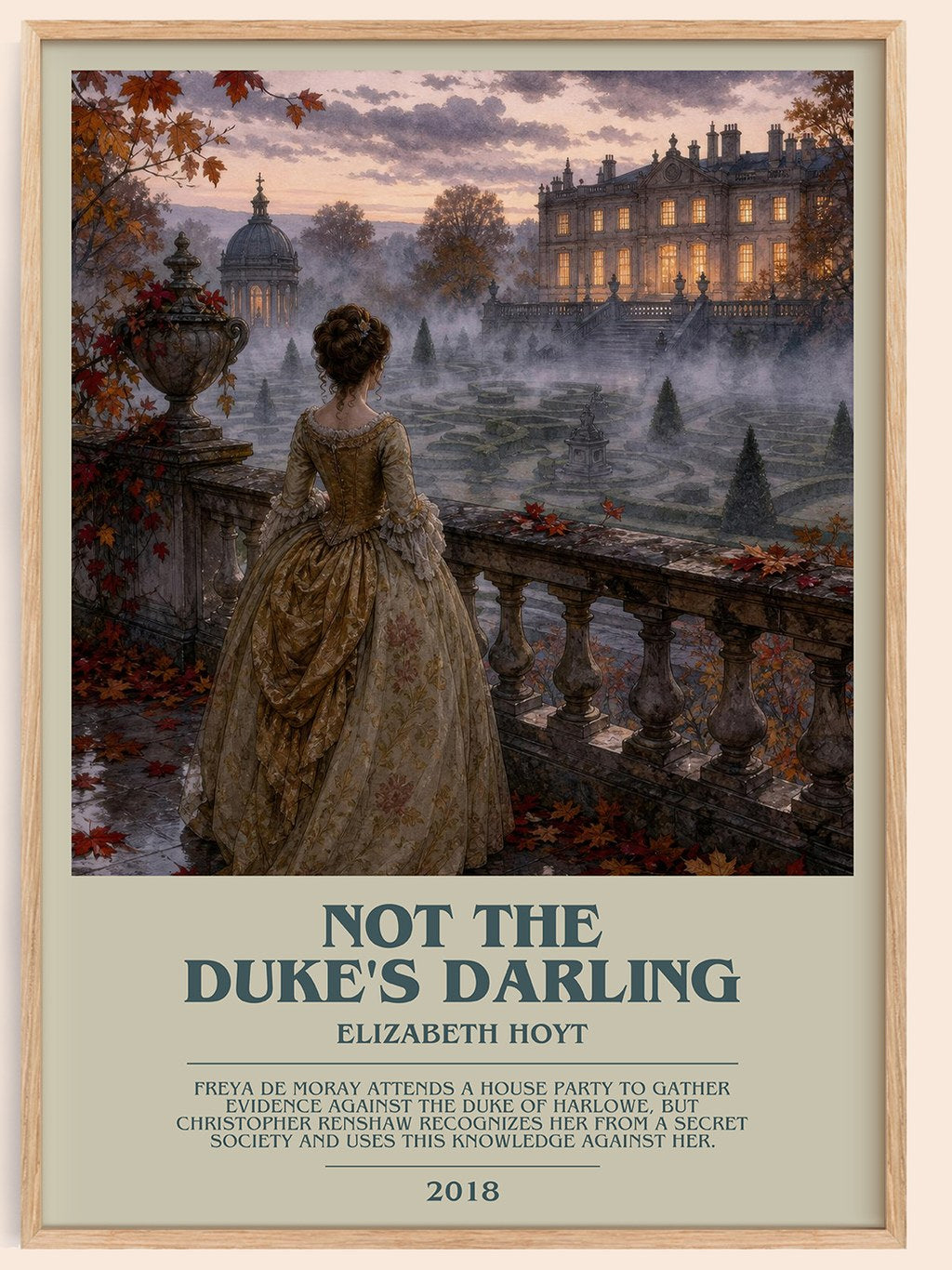 Not the Duke's Darling bookish book poster by Elizabeth Hoyt – framed literary art print