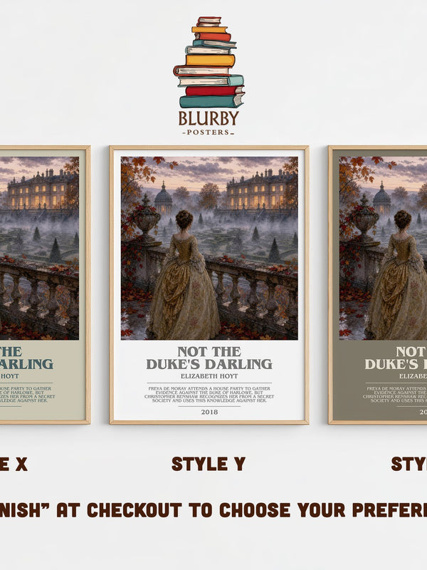 Not the Duke's Darling bookish print in frame leaning in hallway – romance wall art