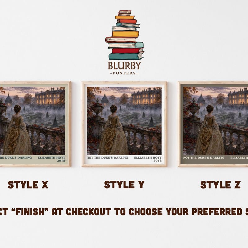 Not the Duke's Darling literary print in frame leaning in hallway – romance wall art