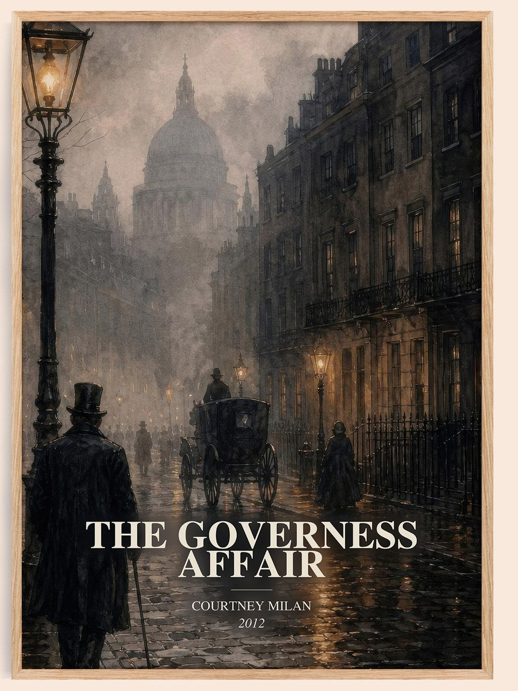 The Governess Affair watercolour book poster by Courtney Milan – framed literary art print