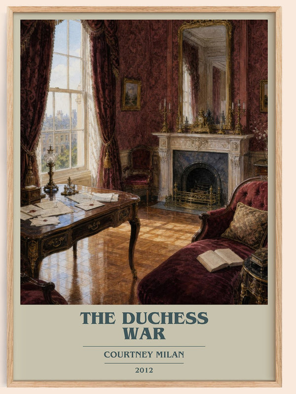 The Duchess War book cover book poster by Courtney Milan – framed literary art print