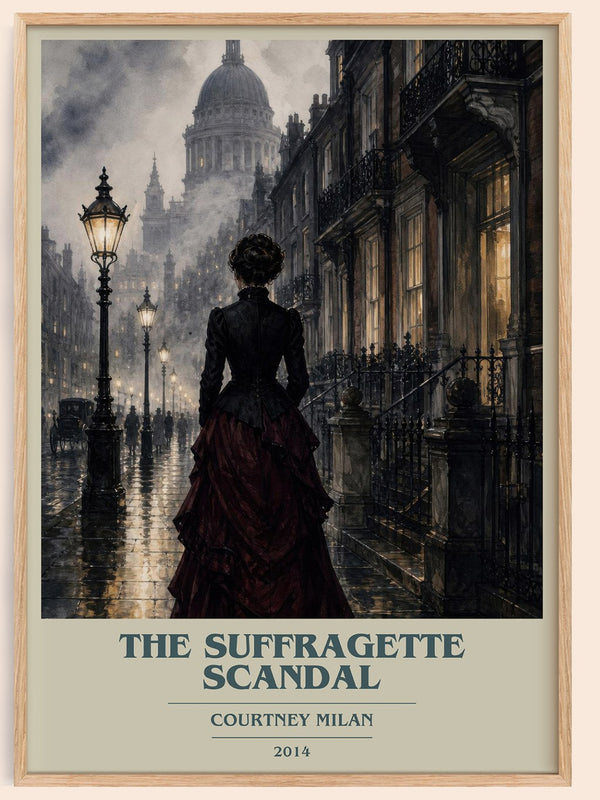 The Suffragette Scandal book cover book poster by Courtney Milan – framed literary art print