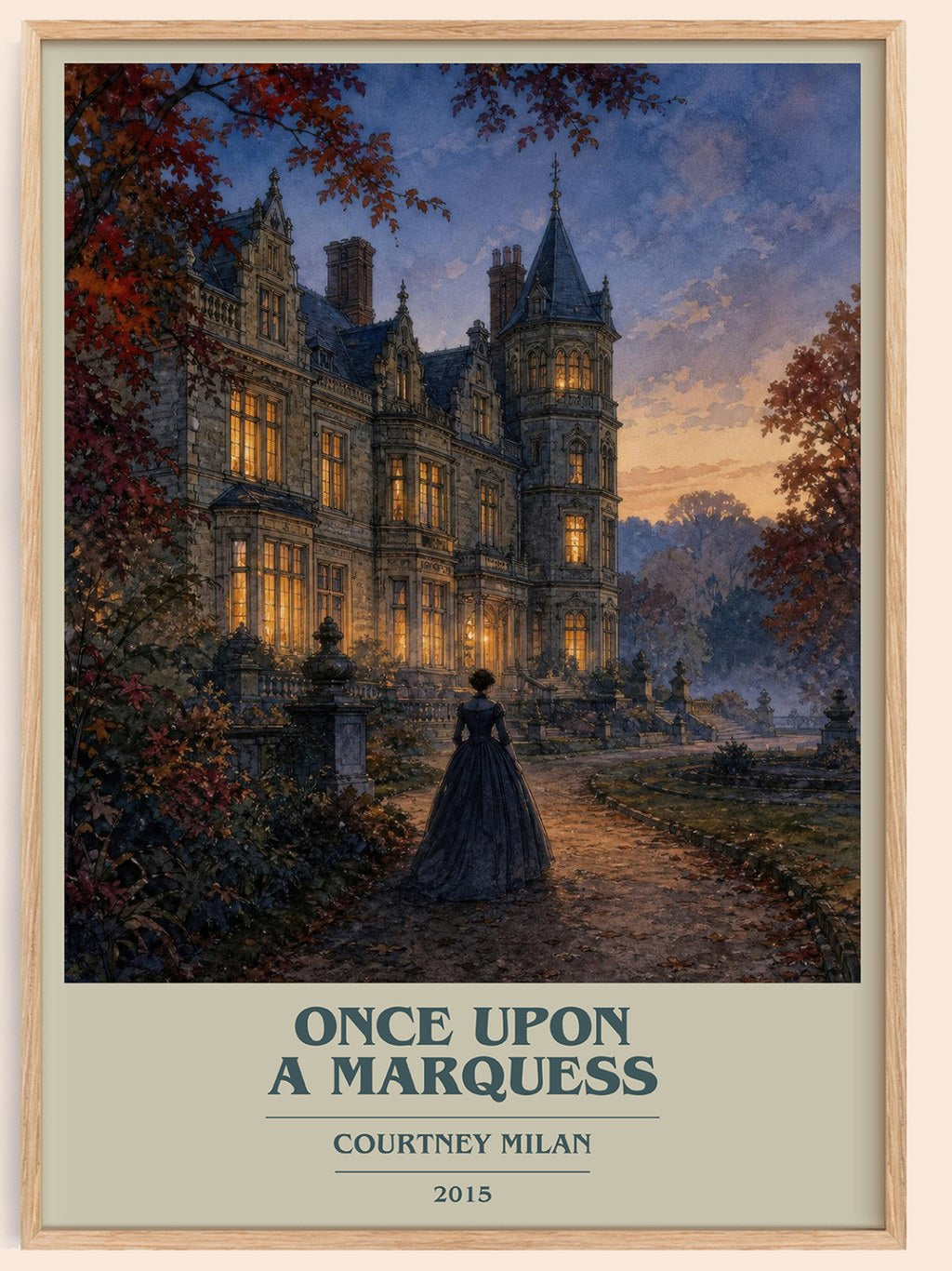 Once Upon a Marquess book cover book poster by Courtney Milan – framed literary art print