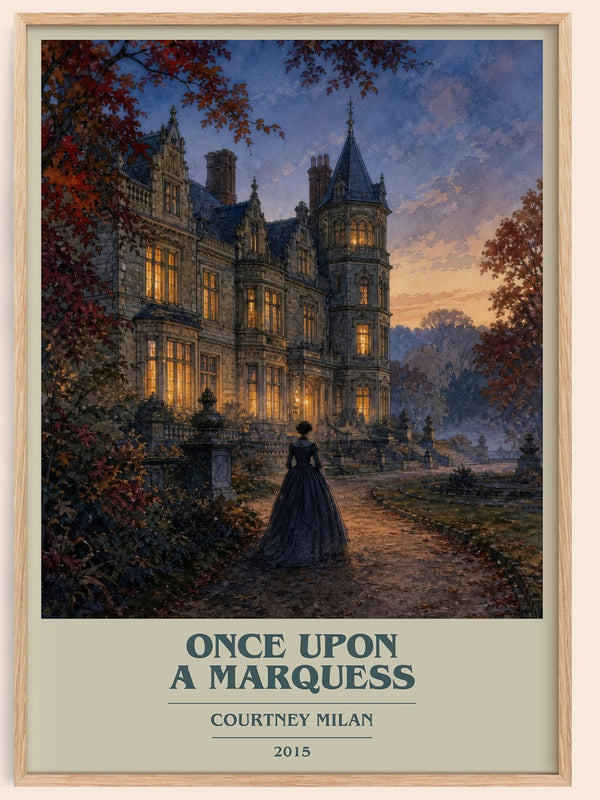 Once Upon a Marquess book cover book poster by Courtney Milan – framed literary art print