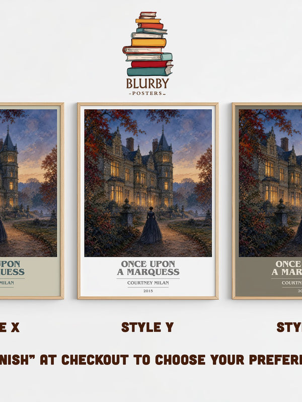 Once Upon a Marquess book cover print in frame leaning in hallway – romance wall art