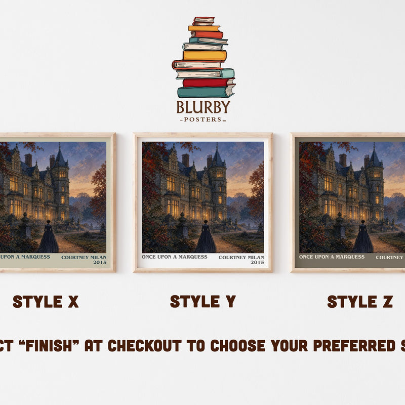 Once Upon a Marquess literary print in frame leaning in hallway – romance wall art