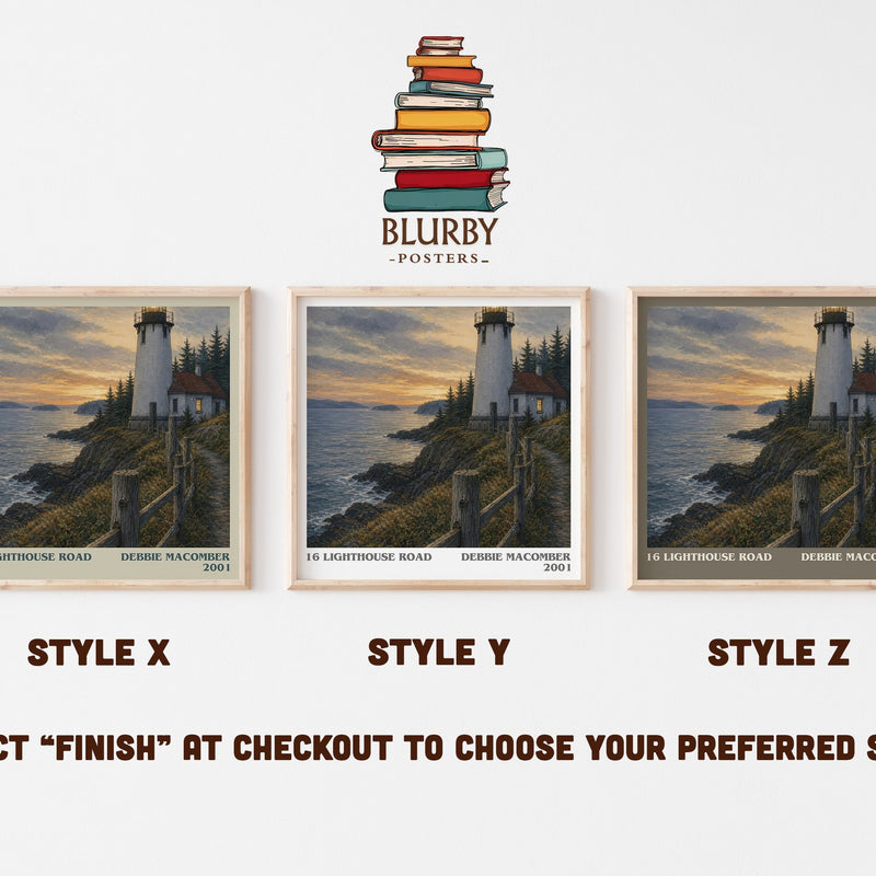 16 Lighthouse Road literary print in frame leaning in hallway – romance wall art