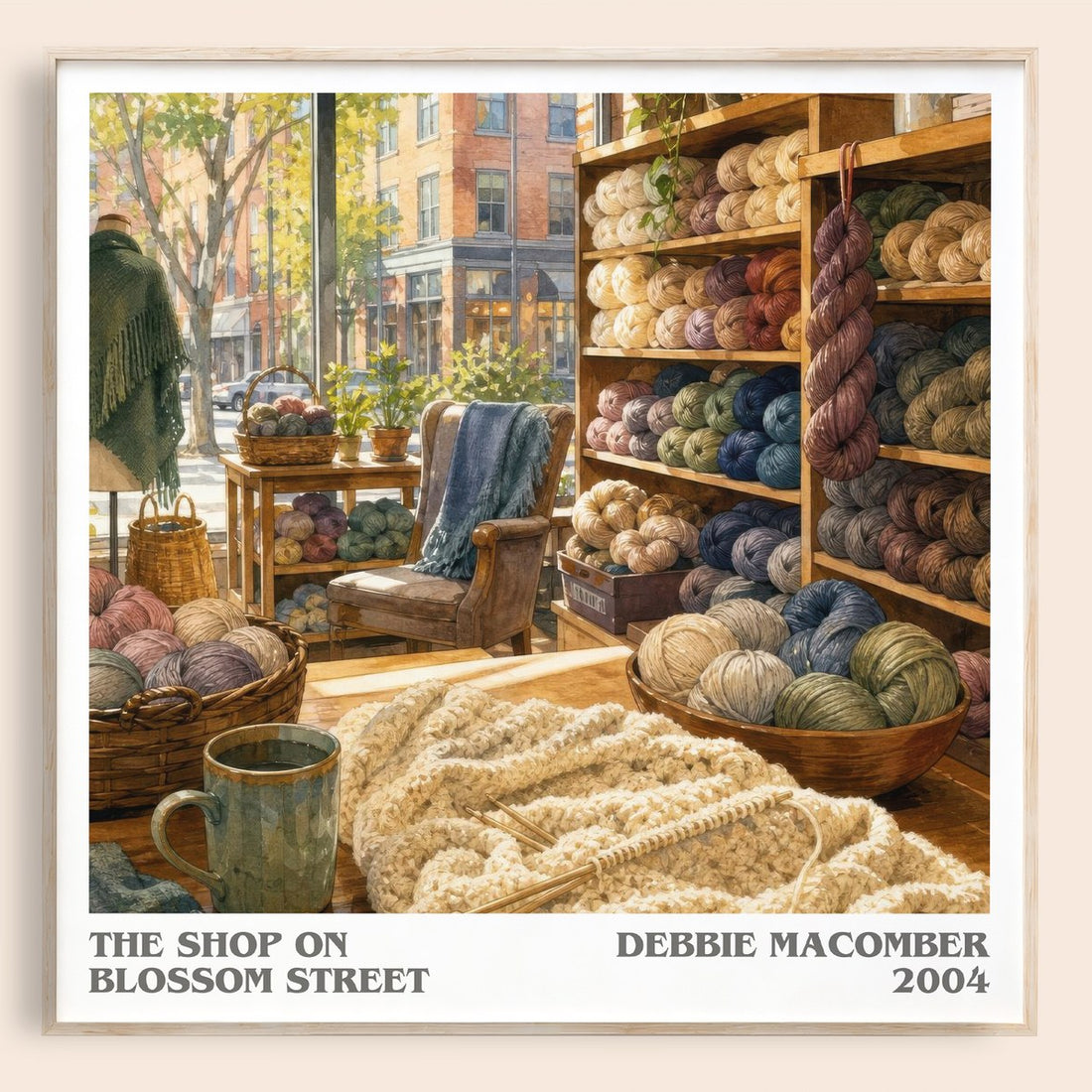 The Shop on Blossom Street literary book poster by Debbie Macomber – framed literary art print