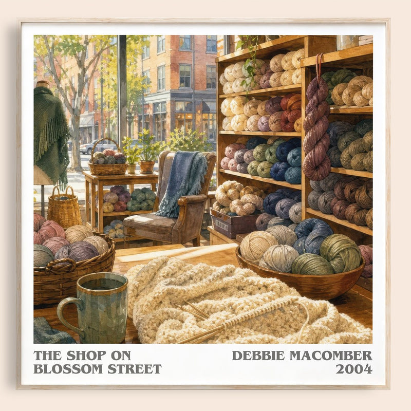 The Shop on Blossom Street literary book poster by Debbie Macomber – framed literary art print