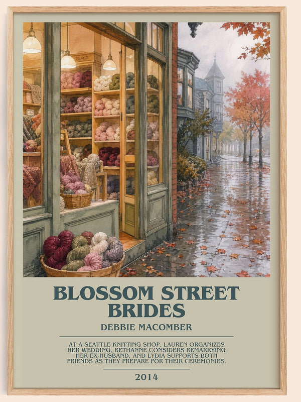 Blossom Street Brides bookish book poster by Debbie Macomber – framed literary art print