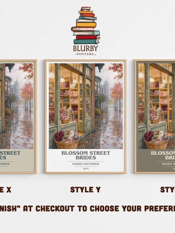 Blossom Street Brides book cover print in frame leaning in hallway – romance wall art