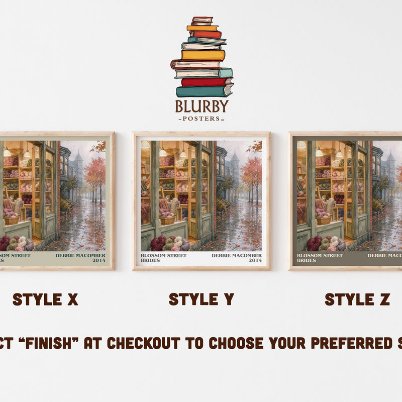 Blossom Street Brides literary print in frame leaning in hallway – romance wall art