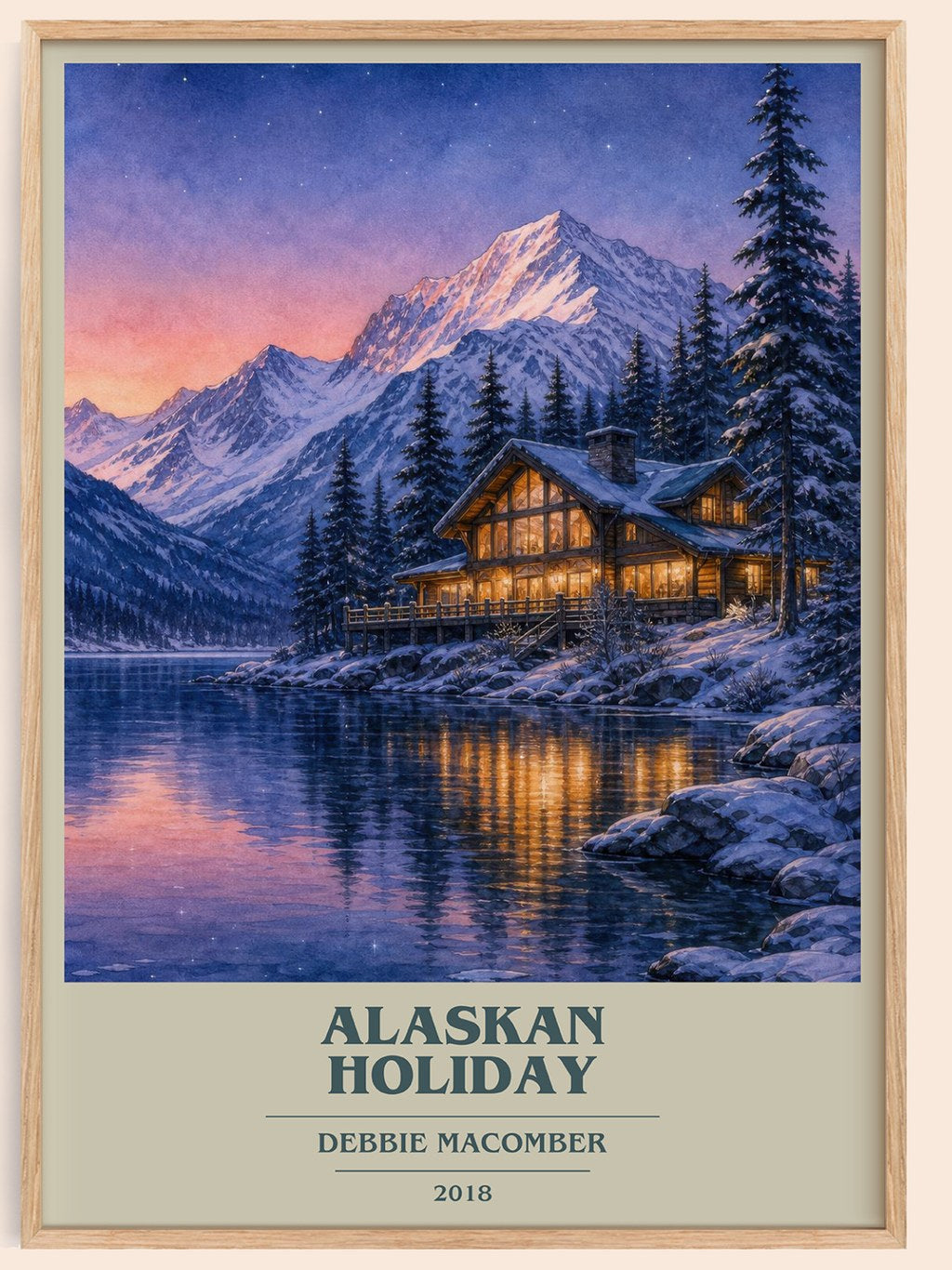 Alaskan Holiday book cover book poster by Debbie Macomber – framed literary art print