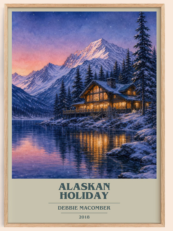 Alaskan Holiday book cover book poster by Debbie Macomber – framed literary art print