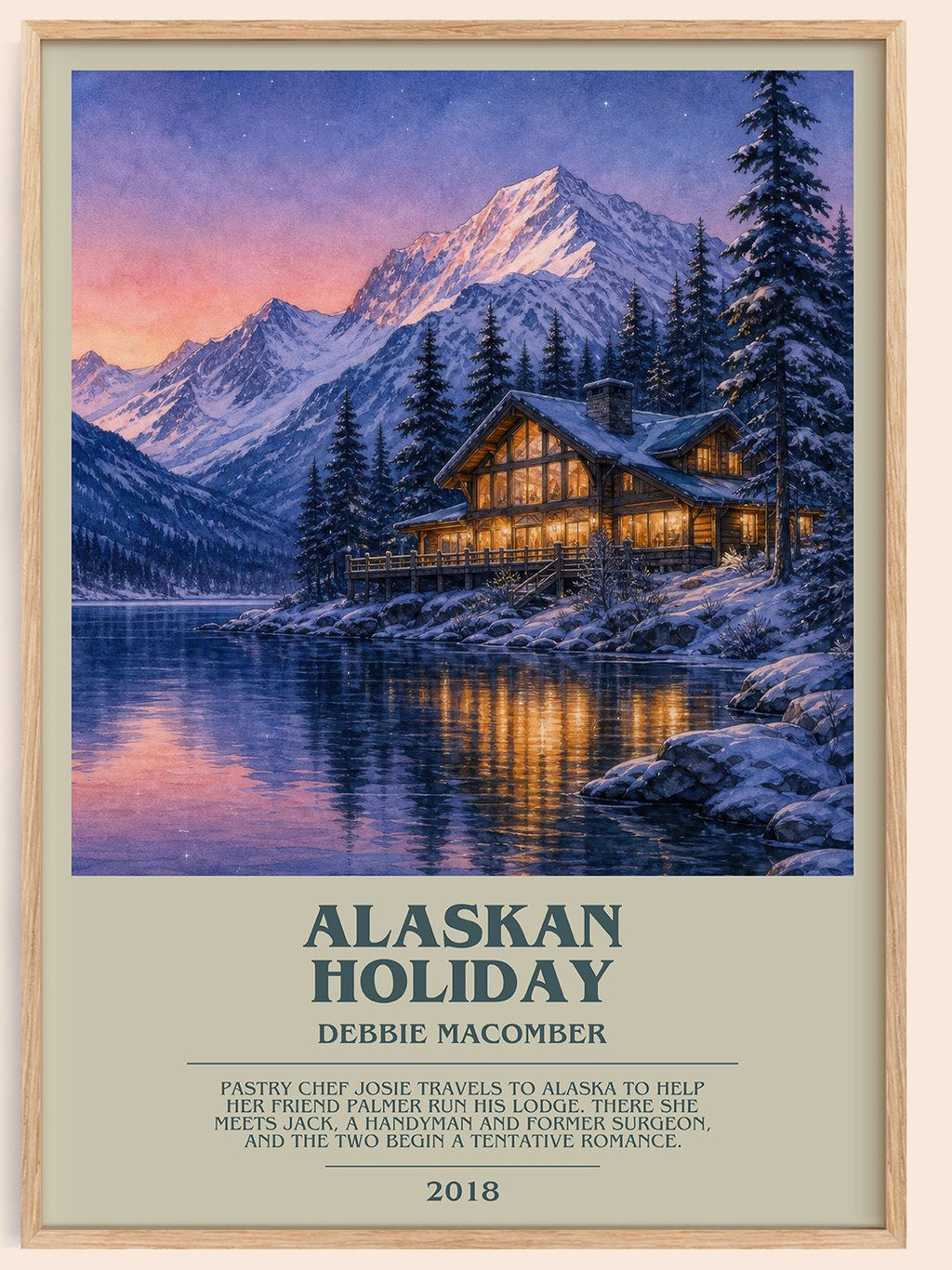 Alaskan Holiday bookish book poster by Debbie Macomber – framed literary art print