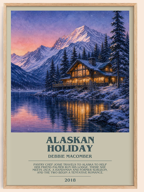 Alaskan Holiday bookish book poster by Debbie Macomber – framed literary art print