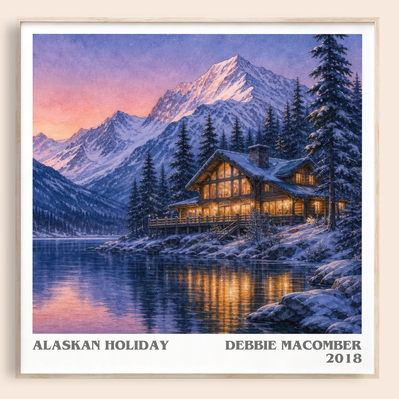 Alaskan Holiday literary book poster by Debbie Macomber – framed literary art print