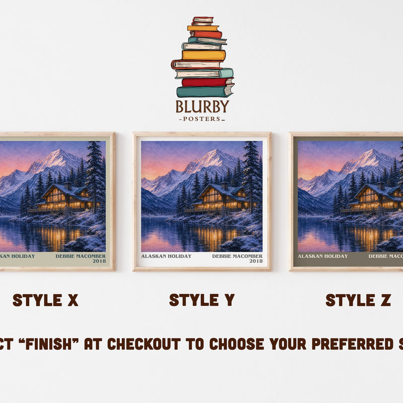 Alaskan Holiday literary print in frame leaning in hallway – romance wall art