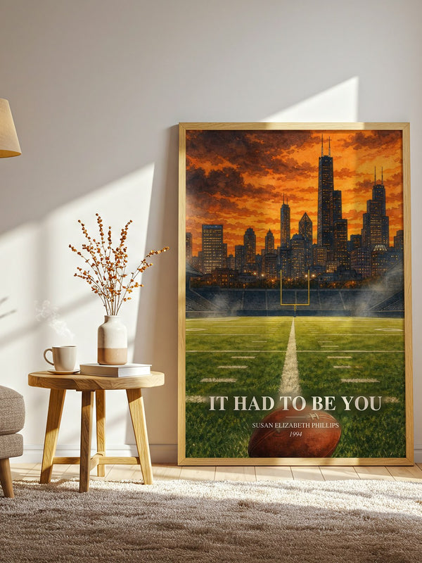 It Had to Be You watercolour print in frame leaning in hallway – romance wall art