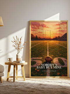 Nobody's Baby But Mine watercolour print in frame leaning in hallway – romance wall art