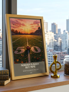 Nobody's Baby But Mine Book Cover Poster by Susan Elizabeth Phillips – framed print on a city-view windowsill