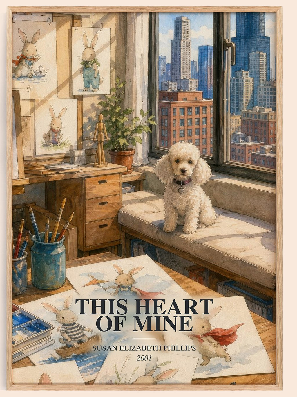 This Heart of Mine watercolour book poster by Susan Elizabeth Phillips – framed literary art print