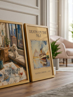 This Heart of Mine watercolour print framed by window – literary home decor