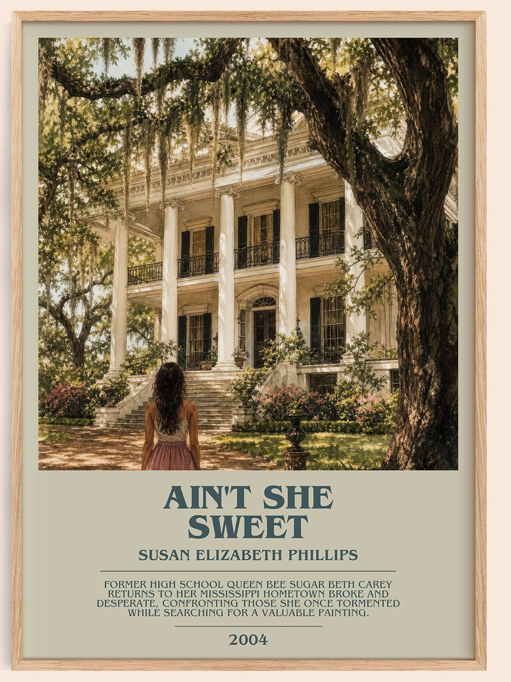 Ain't She Sweet bookish book poster by Susan Elizabeth Phillips – framed literary art print