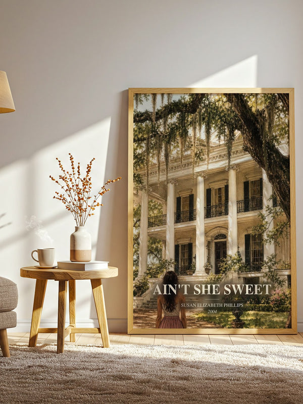 Ain't She Sweet watercolour print in frame leaning in hallway – romance wall art