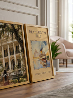 Ain't She Sweet watercolour print framed by window – literary home decor