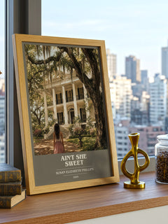 Ain't She Sweet book cover print framed by window – literary home decor