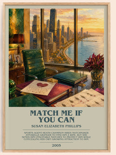 Match Me If You Can bookish book poster by Susan Elizabeth Phillips – framed literary art print