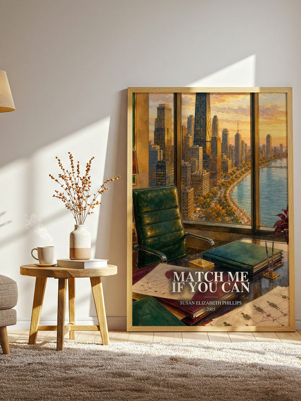 Match Me If You Can watercolour print in frame leaning in hallway – romance wall art