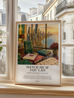 Match Me If You Can bookish poster colour and style options – Susan Elizabeth Phillips book art