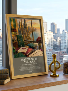 Match Me If You Can bookish print framed by window – literary home decor