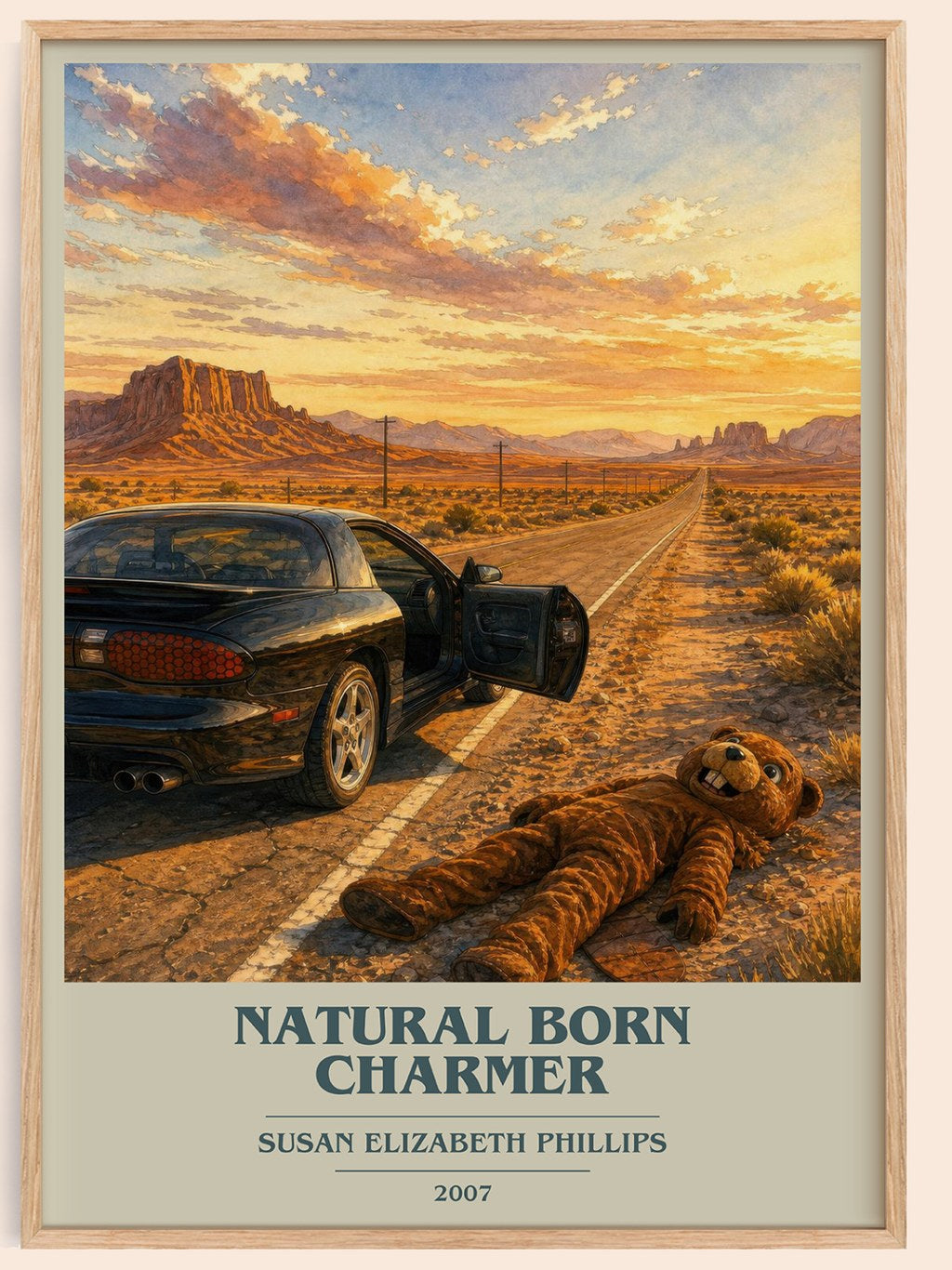 Natural Born Charmer book cover book poster by Susan Elizabeth Phillips – framed literary art print