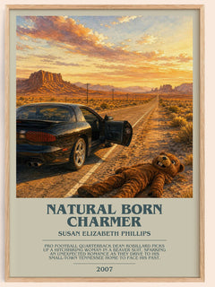 Natural Born Charmer bookish book poster by Susan Elizabeth Phillips – framed literary art print