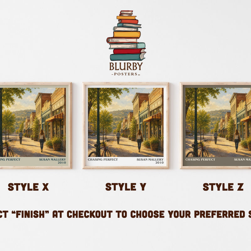 Chasing Perfect literary print in frame leaning in hallway – romance wall art