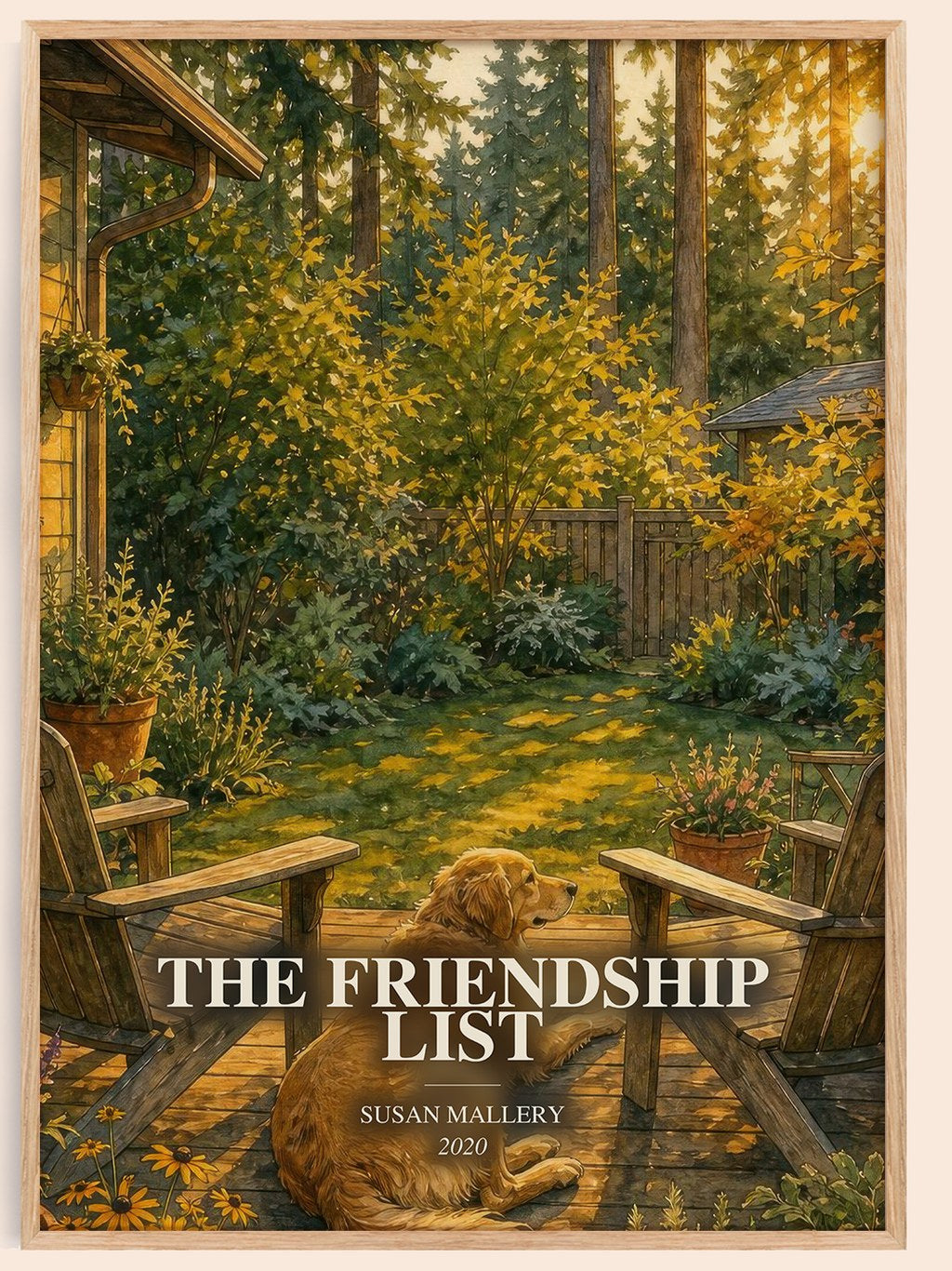 The Friendship List watercolour book poster by Susan Mallery – framed literary art print