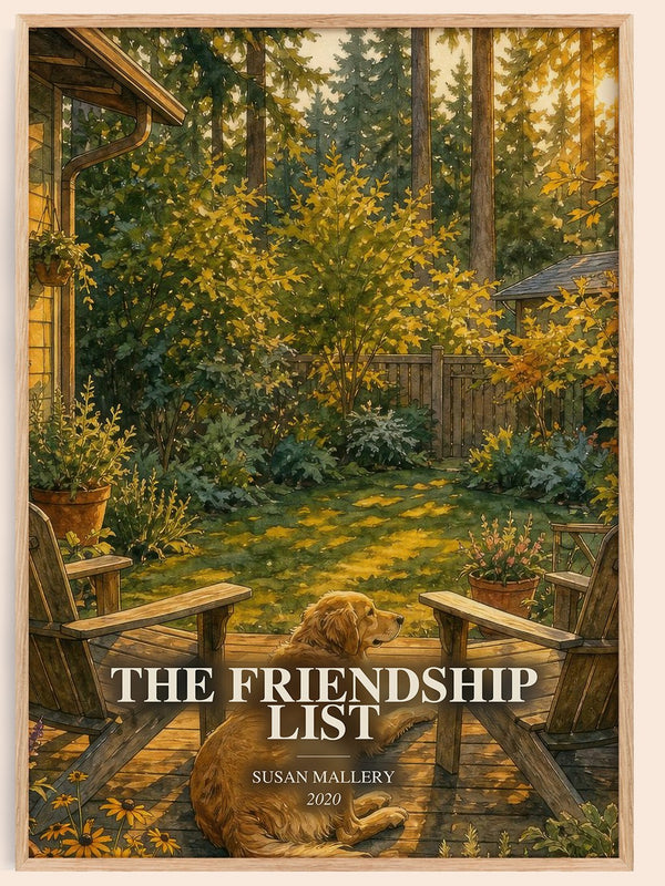 The Friendship List watercolour book poster by Susan Mallery – framed literary art print