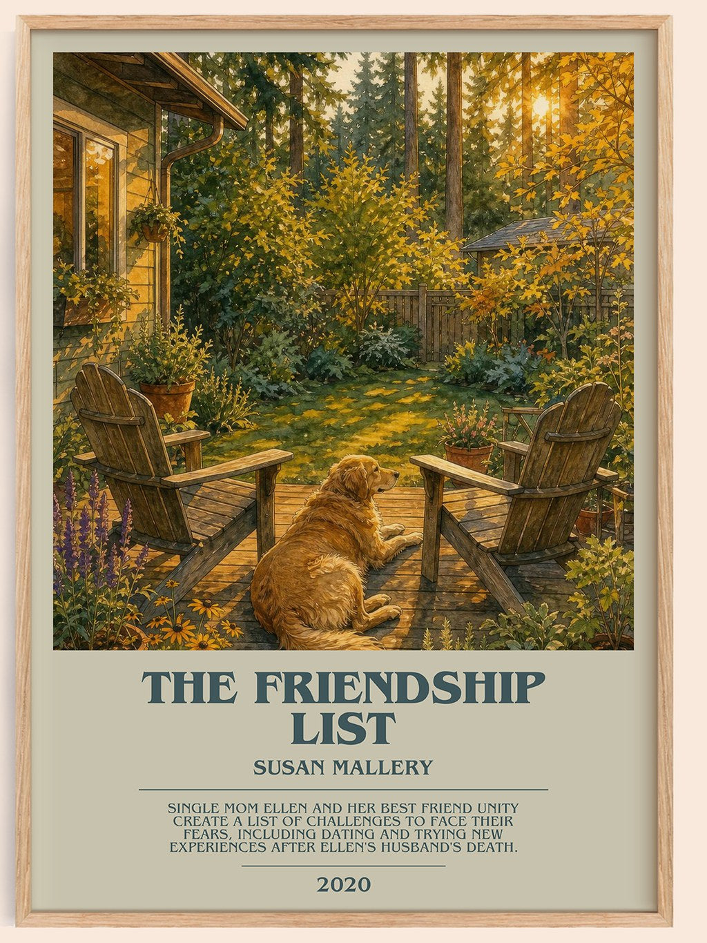 The Friendship List bookish book poster by Susan Mallery – framed literary art print